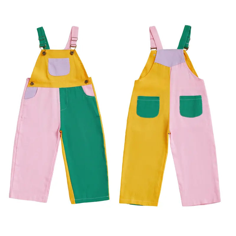 Buzzy Colorblock Overalls | Premium Cotton, Adjustable Straps 4
