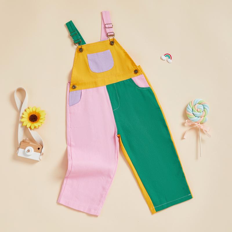 Buzzy Colorblock Overalls | Premium Cotton, Adjustable Straps 5