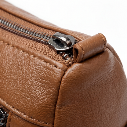 Caden Crossbody Bag | Soft PU Leather, 6 Zippered Pockets, Adjustable Strap 7