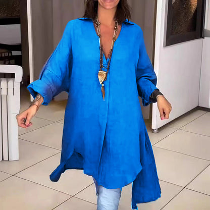 Cali V-Neck Women's Shirt | Breathable Cotton-Linen Blend, Plus Size Available 2