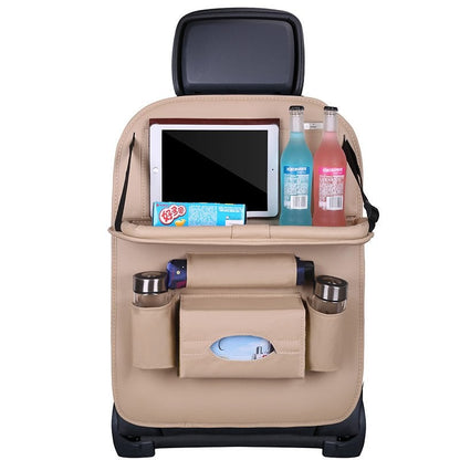 Caro Back Seat Organizer | Waterproof Leather, Foldable Table 11
