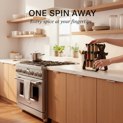 Caro Spice Rack Organizer | 18-Jar Rotating Design, Space-Saving 2