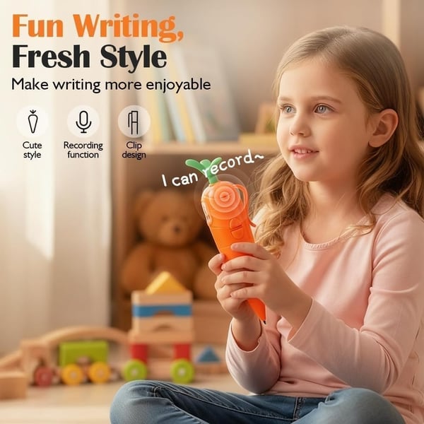 Caro Voice Recorder Pen | 60-Second Audio Recording, Fun Design 1