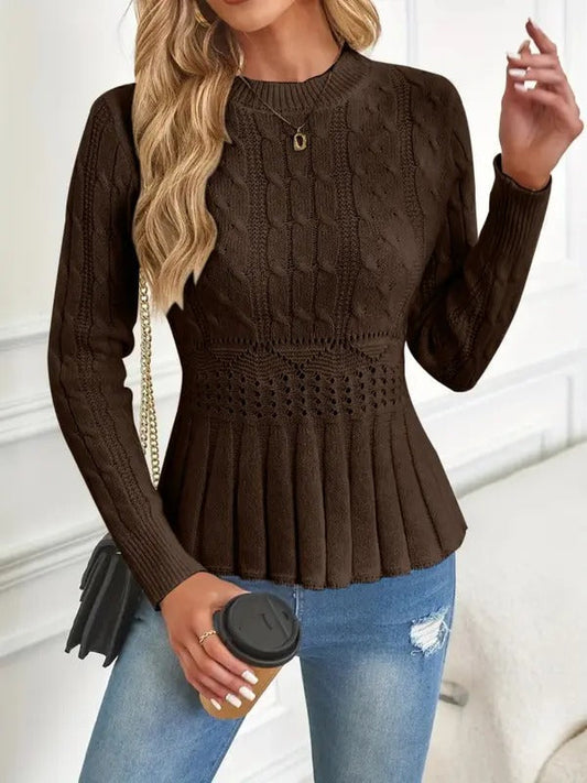 Chic Knit Top | Chunky Acrylic, Slim Fit Women's Top 0