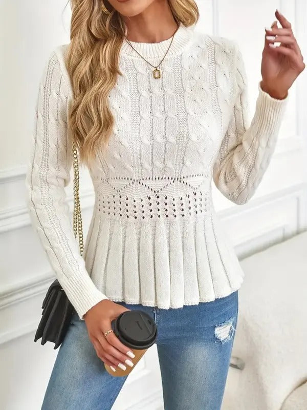 Chic Knit Top | Chunky Acrylic, Slim Fit Women's Top 6