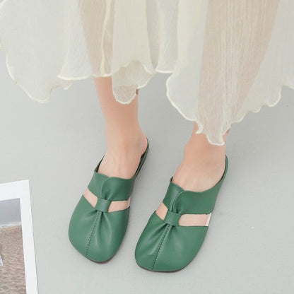 Cleo Black Mules | Comfortable PU Leather, Cut-Out Design 4