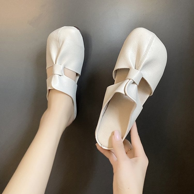 Cleo Black Mules | Comfortable PU Leather, Cut-Out Design 7