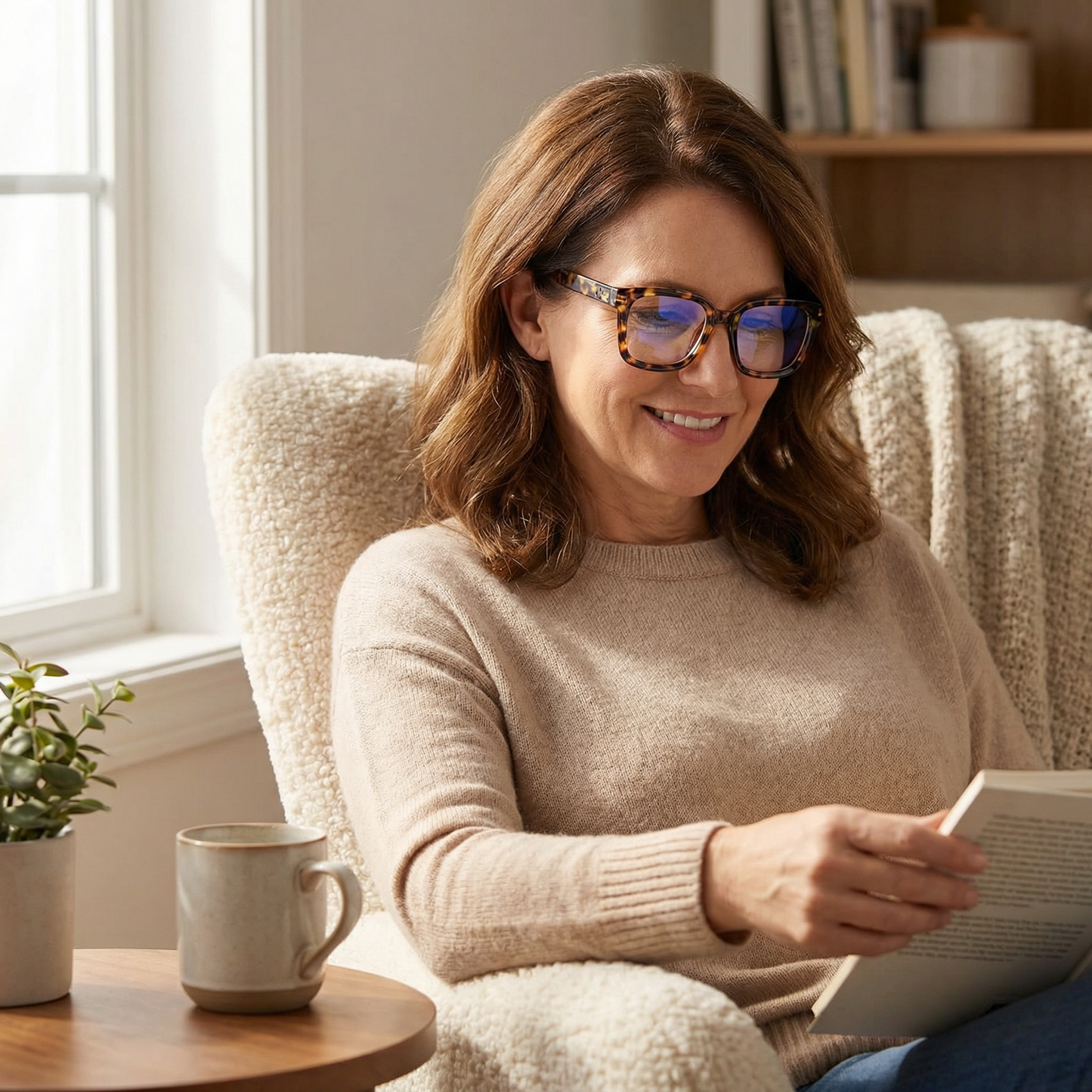Cleo Reading Glasses for Women | Oversized Tortoiseshell, Blue Light Blocking 3