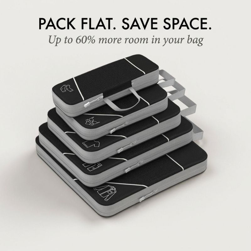 Cora Compression Packing Cubes Set | Dual-Zipper, Space-Saving 2