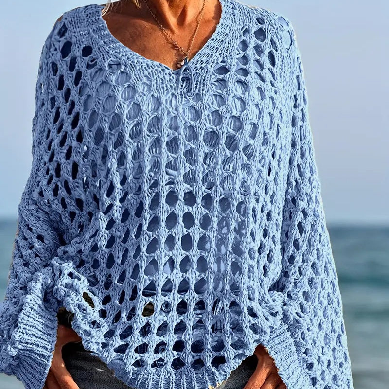 Cora Crochet Knit Top | Lightweight, Relaxed Fit Women's Going Out Top 0