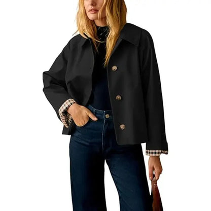 Cora Cropped Trench Coat Women | Windproof, Oversized Fit 1