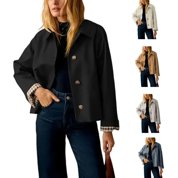 Cora Cropped Trench Coat Women | Windproof, Oversized Fit 2