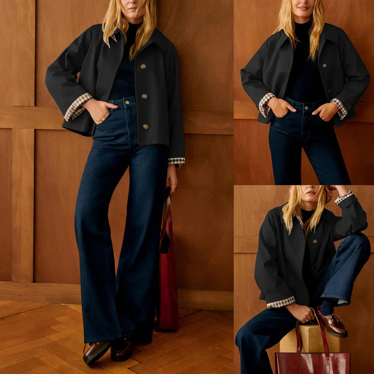 Cora Cropped Trench Coat Women | Windproof, Oversized Fit 3