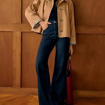 Cora Cropped Trench Coat Women | Windproof, Oversized Fit 7