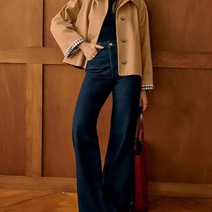Cora Cropped Trench Coat Women | Windproof, Oversized Fit 7