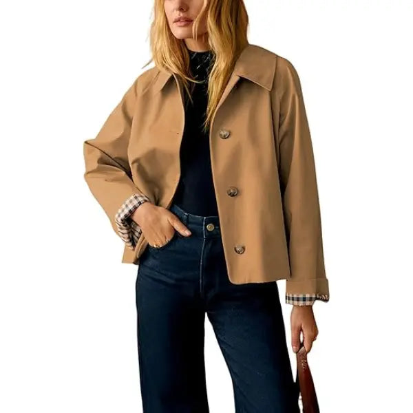 Cora Cropped Trench Coat Women | Windproof, Oversized Fit 9