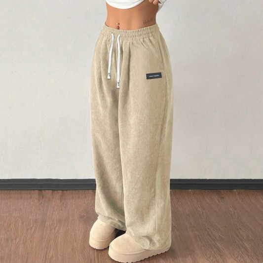 Cora Wide-Leg Pants | Premium Corduroy, Adjustable Drawstring 0