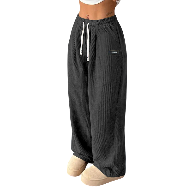 Cora Wide-Leg Pants | Premium Corduroy, Adjustable Drawstring 10