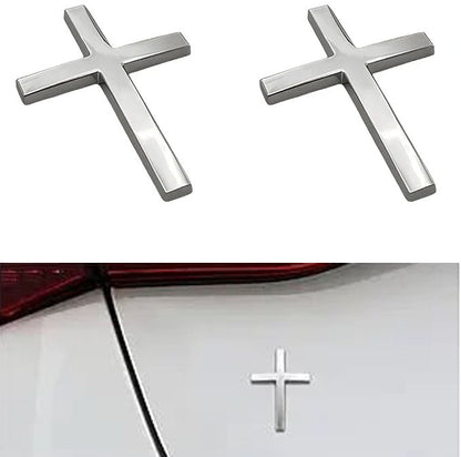 Cruz Car Sticker | 3D Metal Faith Symbol 0