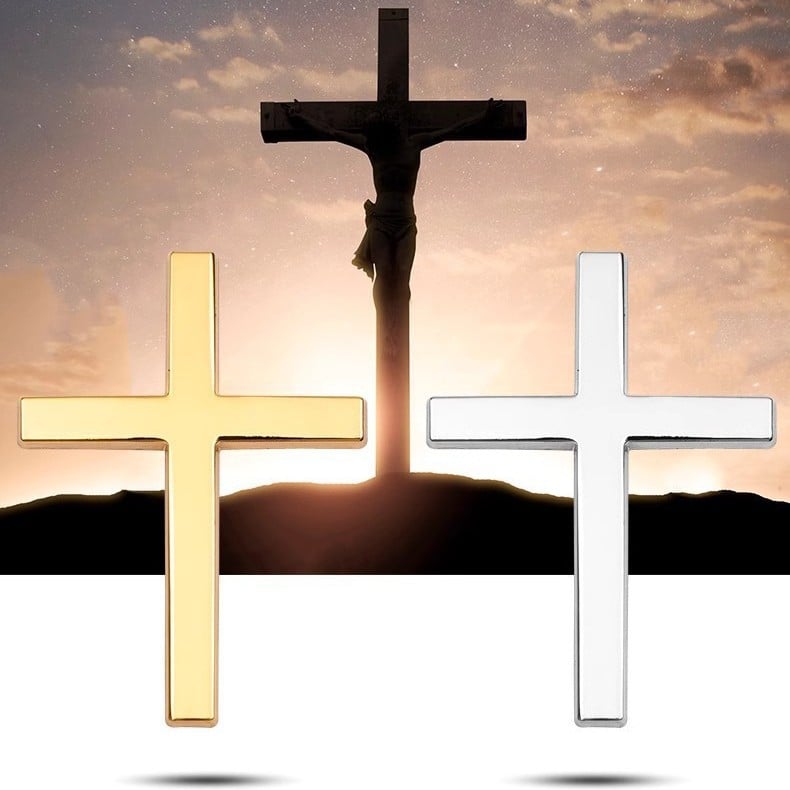 Cruz Car Sticker | 3D Metal Faith Symbol 1