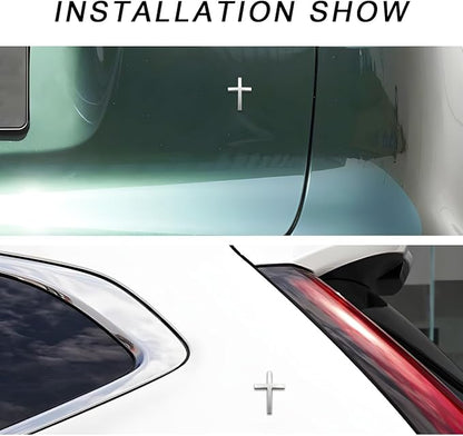 Cruz Car Sticker | 3D Metal Faith Symbol 4