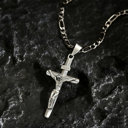 Cruz Gold Necklace | Adjustable Figaro Chain, Hypoallergenic 7