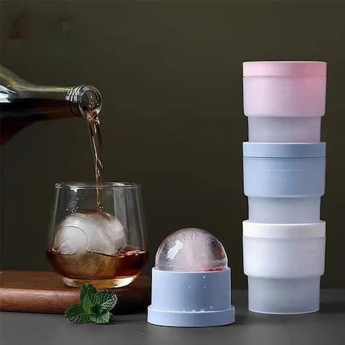 CrystalChill Ice Mold Set | BPA-Free, Makes 3 Round Ice Spheres 0