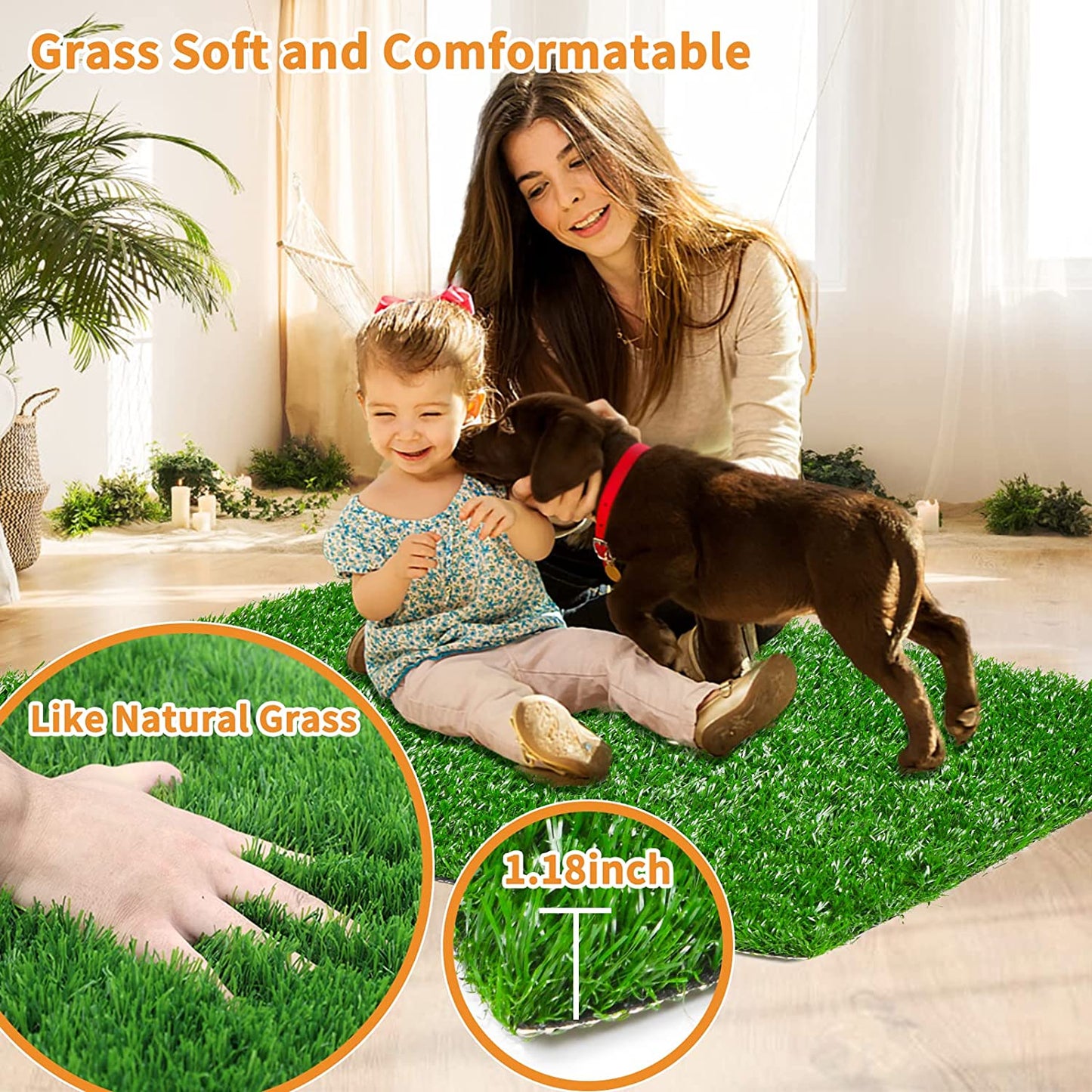 Dapper Dog Turf | Indoor Potty Solution, Easy Clean Grass Pee Pads 3
