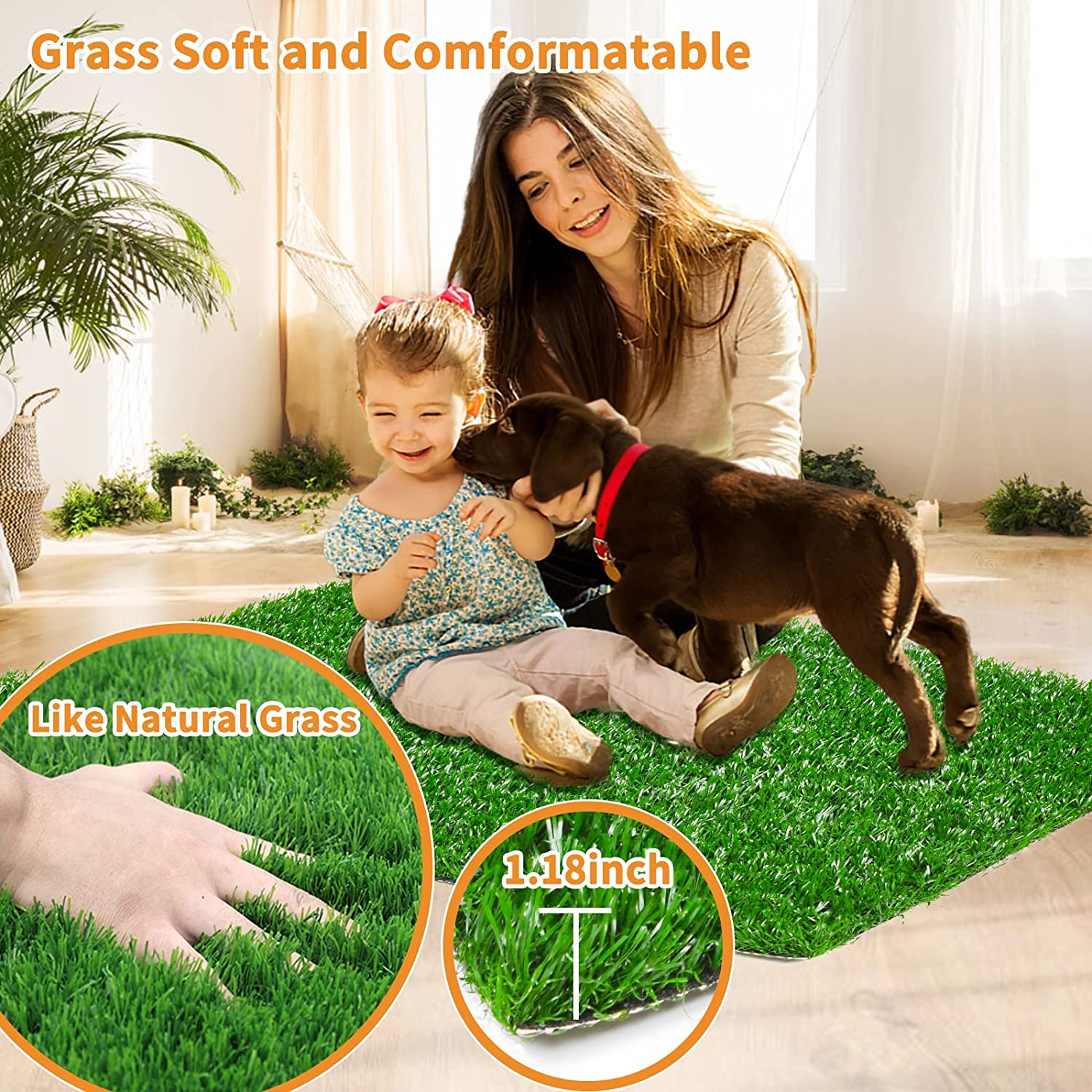 Dapper Dog Turf | Indoor Potty Solution, Easy Clean Grass Pee Pads 3