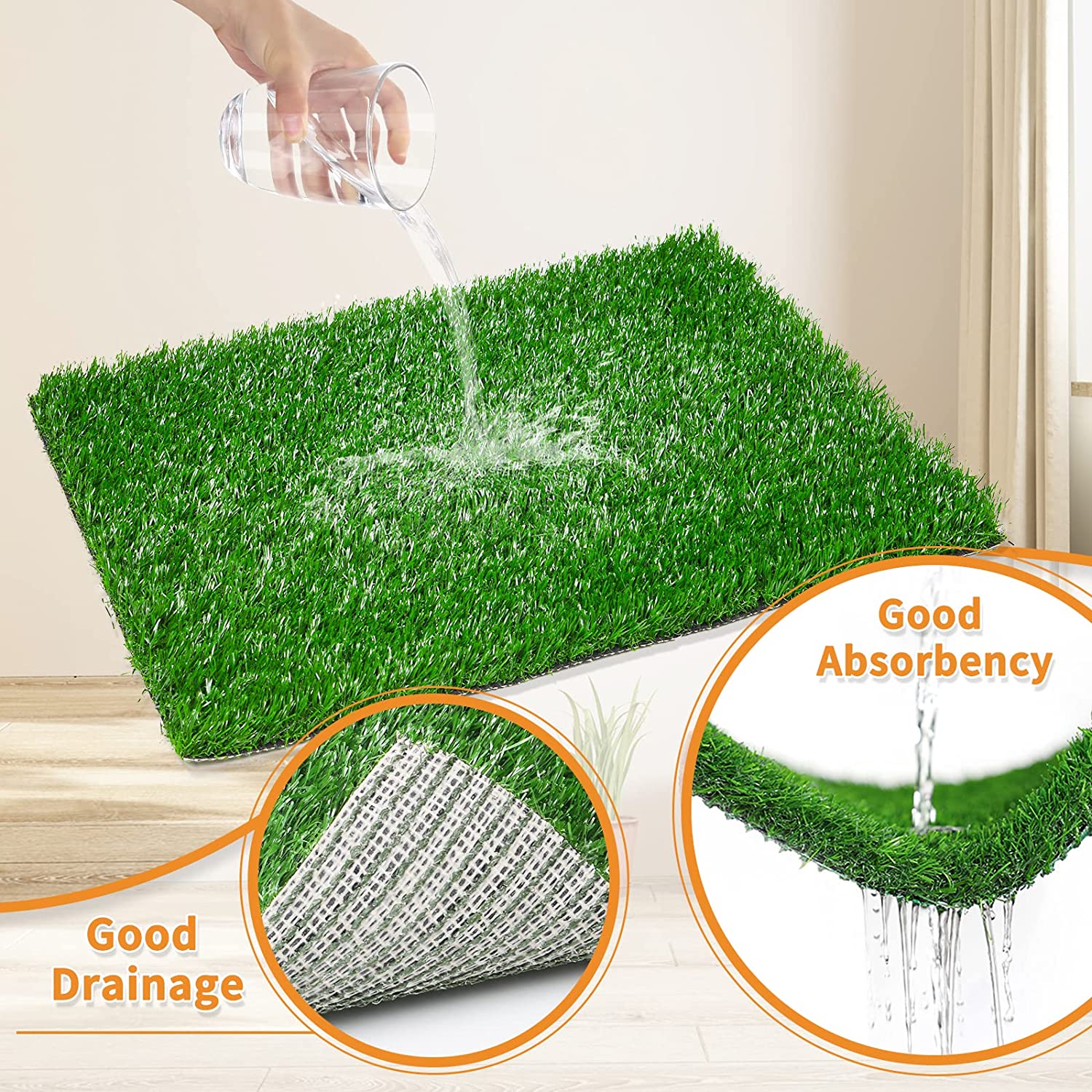 Dapper Dog Turf | Indoor Potty Solution, Easy Clean Grass Pee Pads 4