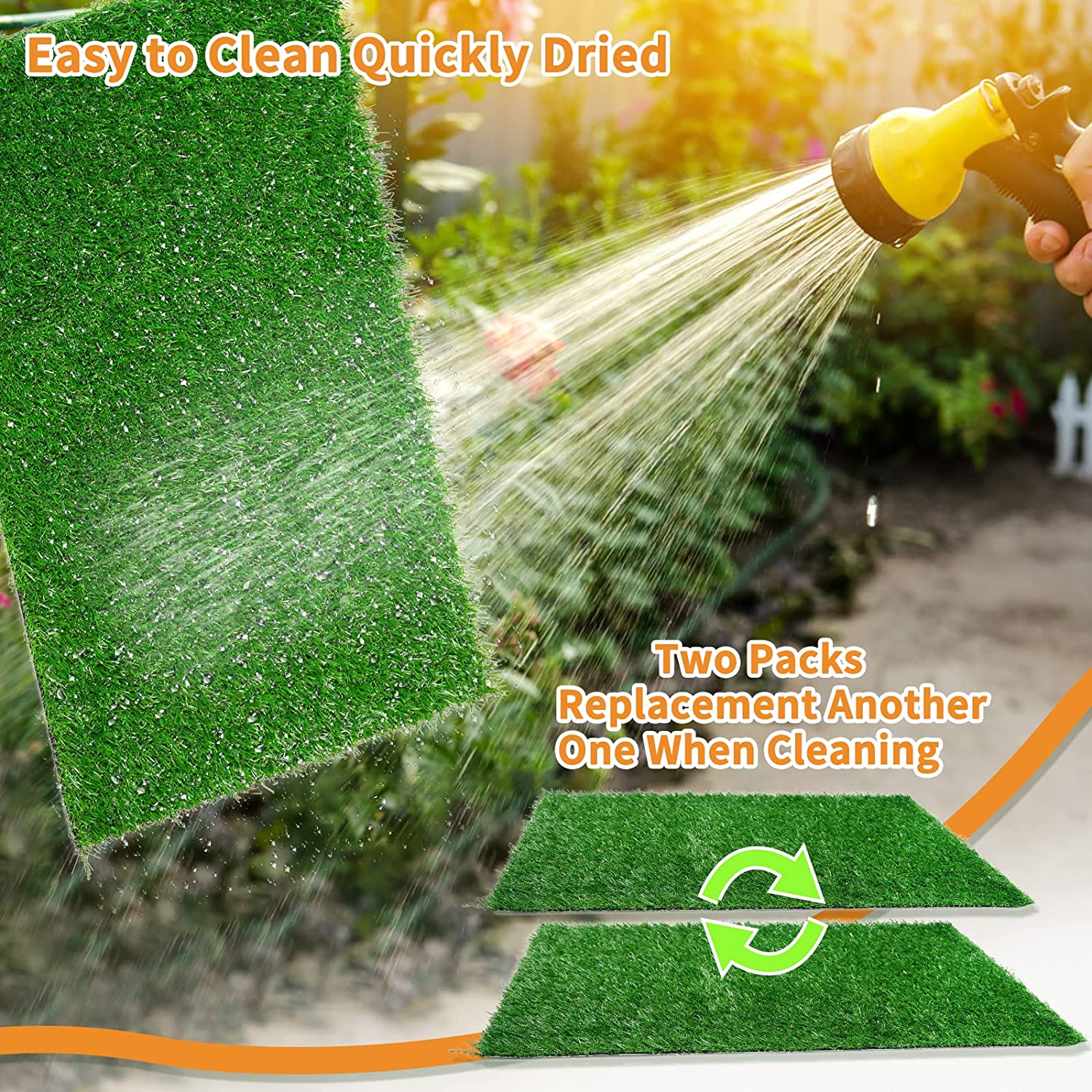 Dapper Dog Turf | Indoor Potty Solution, Easy Clean Grass Pee Pads 5