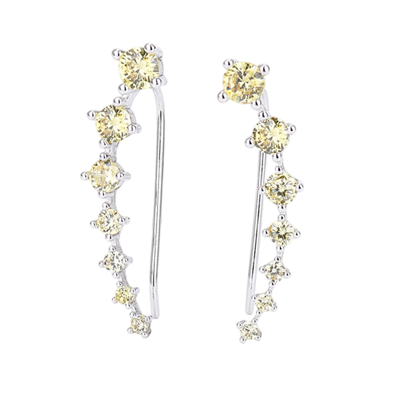 Dazzle Crawler Earrings for Women | Zirconia Stones, Unique Ear Climber Design 0