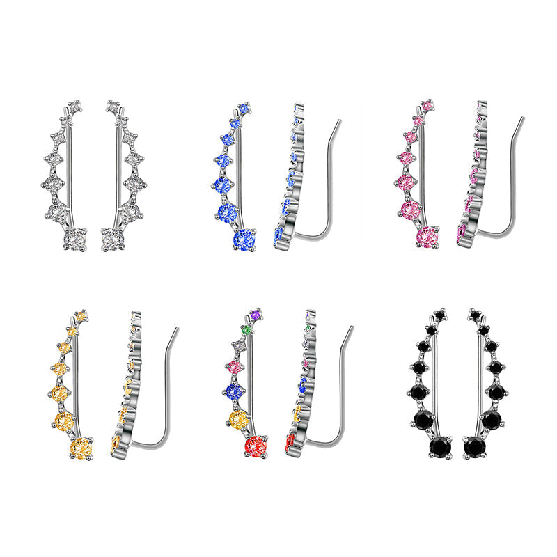 Dazzle Crawler Earrings for Women | Zirconia Stones, Unique Ear Climber Design 1