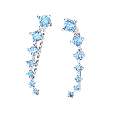 Dazzle Crawler Earrings for Women | Zirconia Stones, Unique Ear Climber Design 10