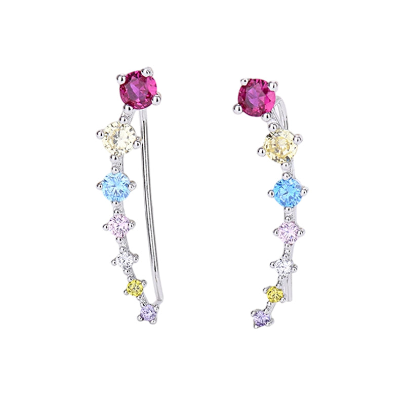 Dazzle Crawler Earrings for Women | Zirconia Stones, Unique Ear Climber Design 11