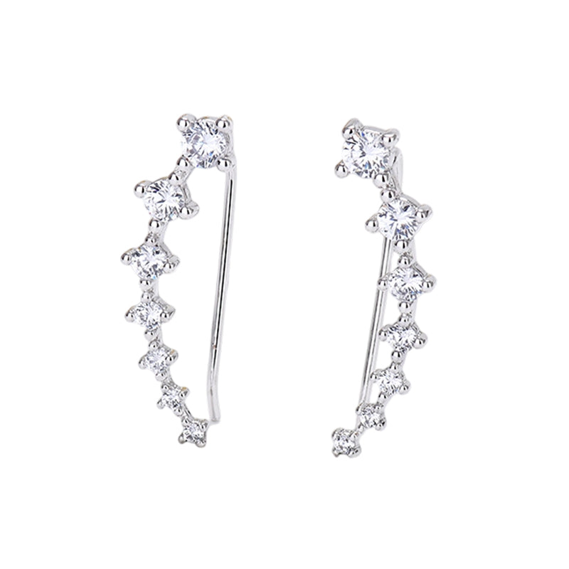 Dazzle Crawler Earrings for Women | Zirconia Stones, Unique Ear Climber Design 13