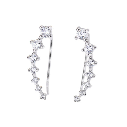 Dazzle Crawler Earrings for Women | Zirconia Stones, Unique Ear Climber Design 13