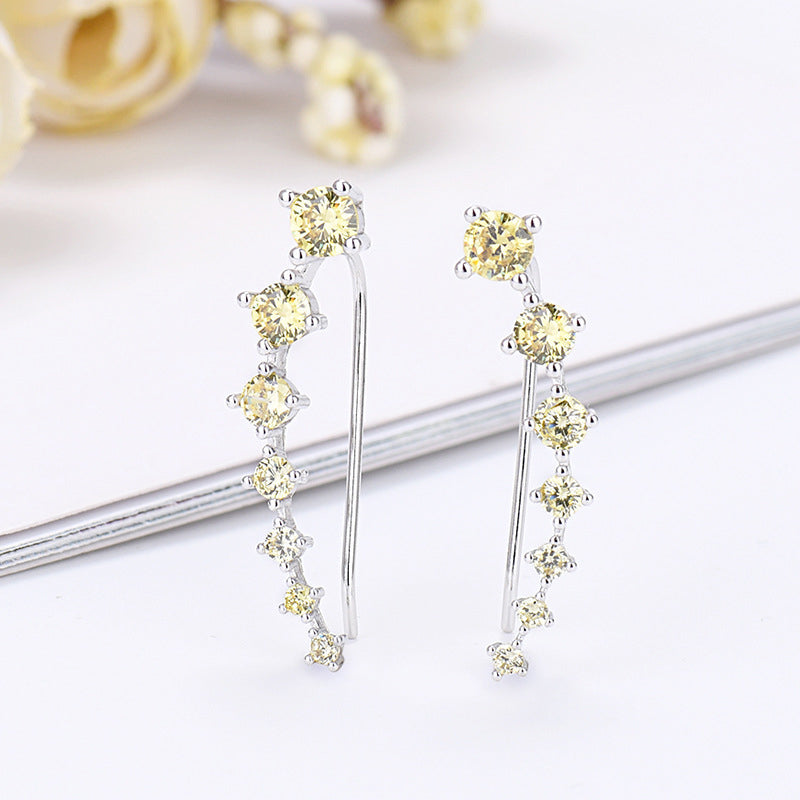 Dazzle Crawler Earrings for Women | Zirconia Stones, Unique Ear Climber Design 4