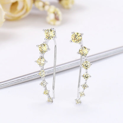 Dazzle Crawler Earrings for Women | Zirconia Stones, Unique Ear Climber Design 4