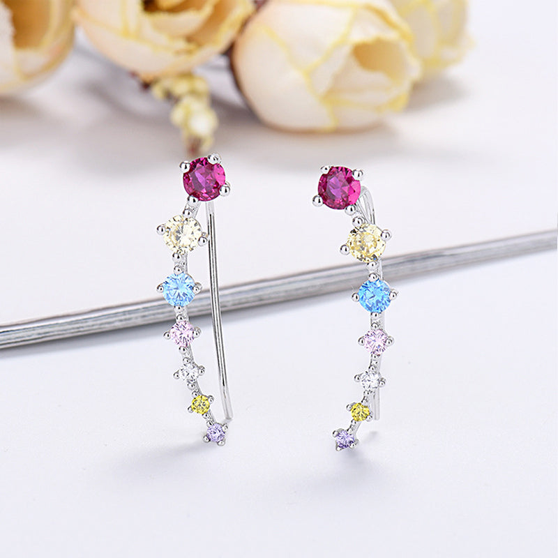 Dazzle Crawler Earrings for Women | Zirconia Stones, Unique Ear Climber Design 5