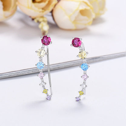 Dazzle Crawler Earrings for Women | Zirconia Stones, Unique Ear Climber Design 5