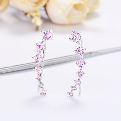 Dazzle Crawler Earrings for Women | Zirconia Stones, Unique Ear Climber Design 6