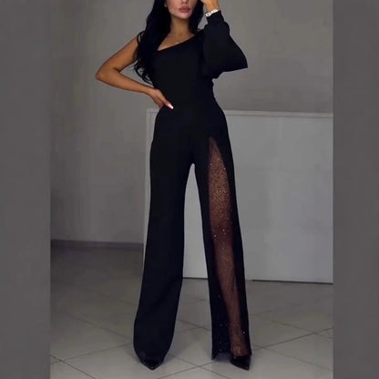 Diva Flair Jumpsuit | Asymmetric One-Shoulder Design 0