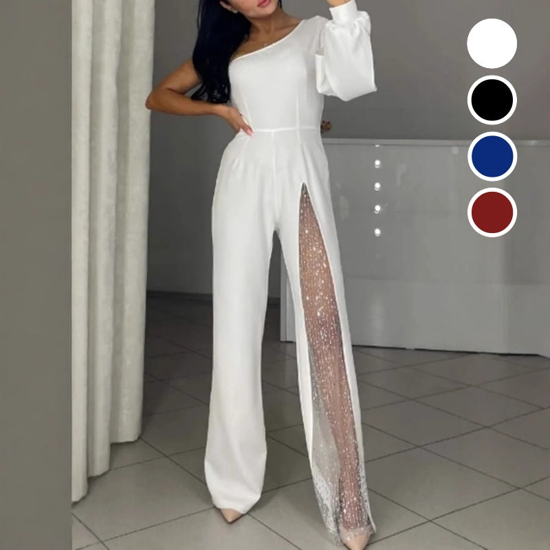Diva Flair Jumpsuit | Asymmetric One-Shoulder Design 1