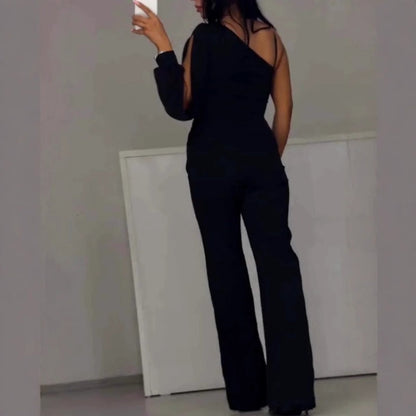 Diva Flair Jumpsuit | Asymmetric One-Shoulder Design 6