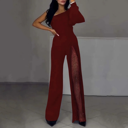 Diva Flair Jumpsuit | Asymmetric One-Shoulder Design 9