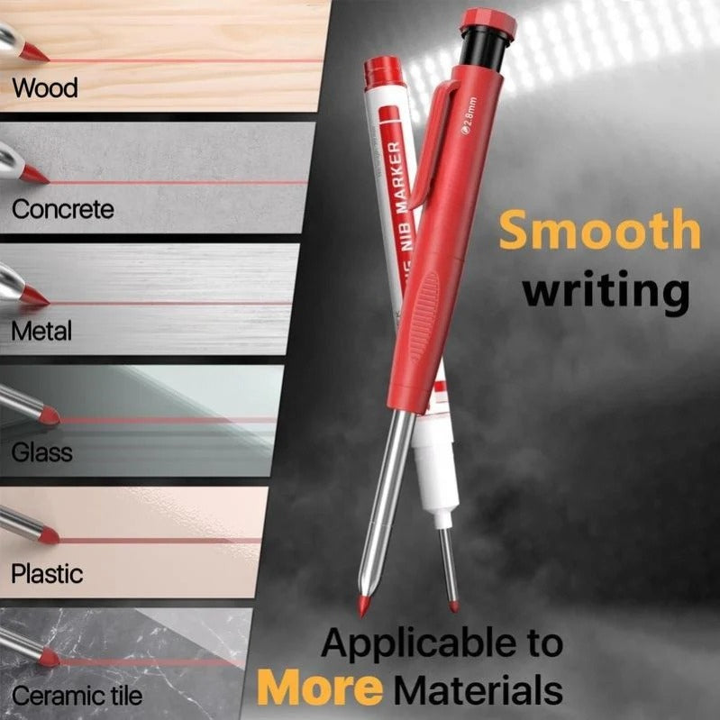 DuraMark Tool Set | Heavy-Duty Carpenter Pencils & Long-Nib Markers 5