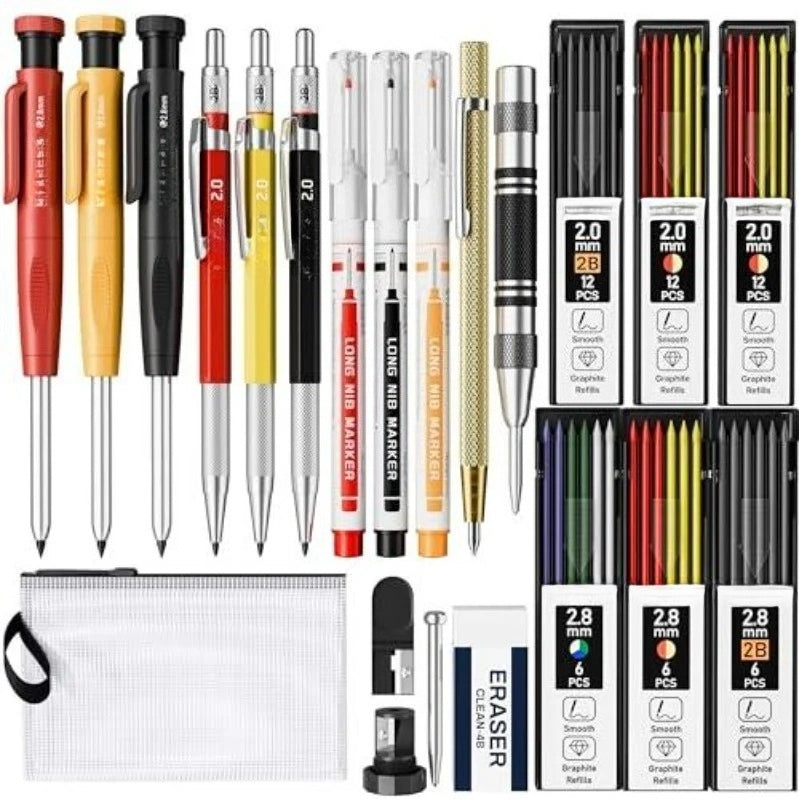 DuraMark Tool Set | Heavy-Duty Carpenter Pencils & Long-Nib Markers 6