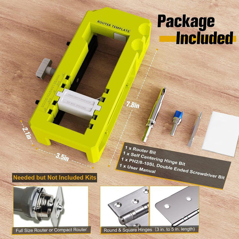 Dura Door Hinge Jig | Adjustable Router Tool for Precision Mortise Installation 1