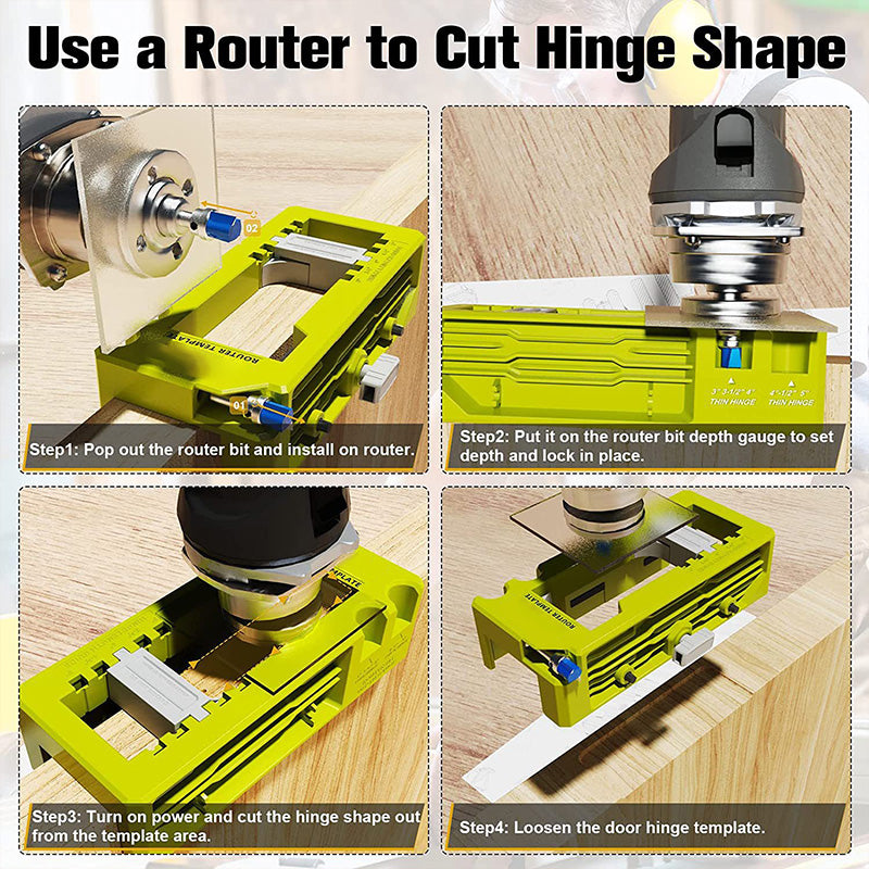 Dura Door Hinge Jig | Adjustable Router Tool for Precision Mortise Installation 2